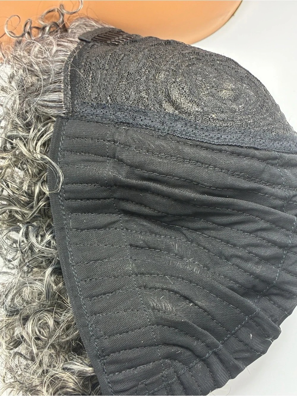 Short Curly Human hair Wig in Silver-Black